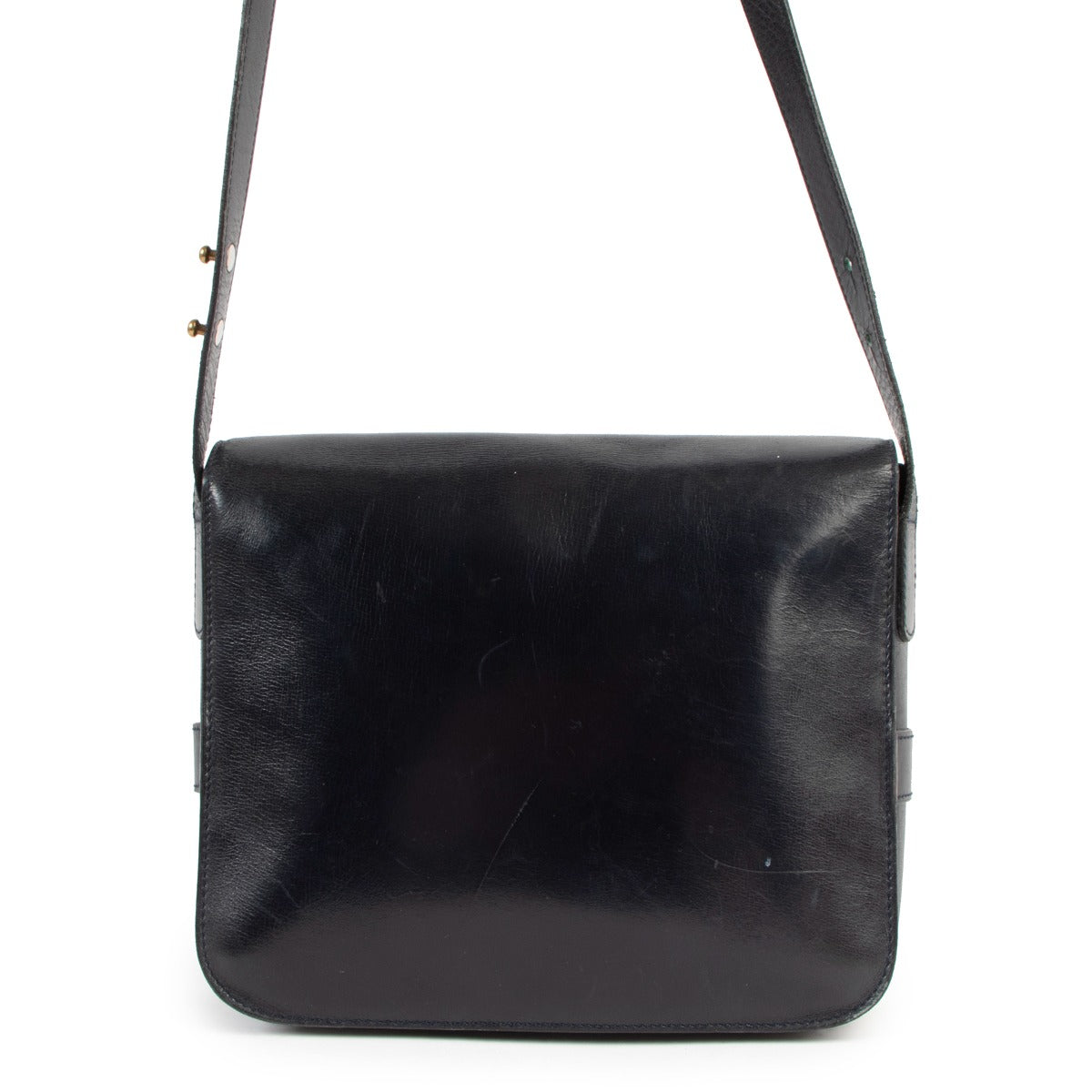 Buy an authentic second hand Delvaux Vintage Blue Boxcalf Madame Crossbody in pre-loved condition at Labellov
