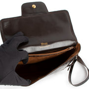 Delvaux Brown Crocodile Shoulder Bag