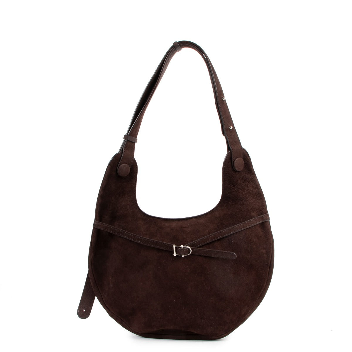 Delvaux Railway Café Brown Nubuck Shoulder Bag