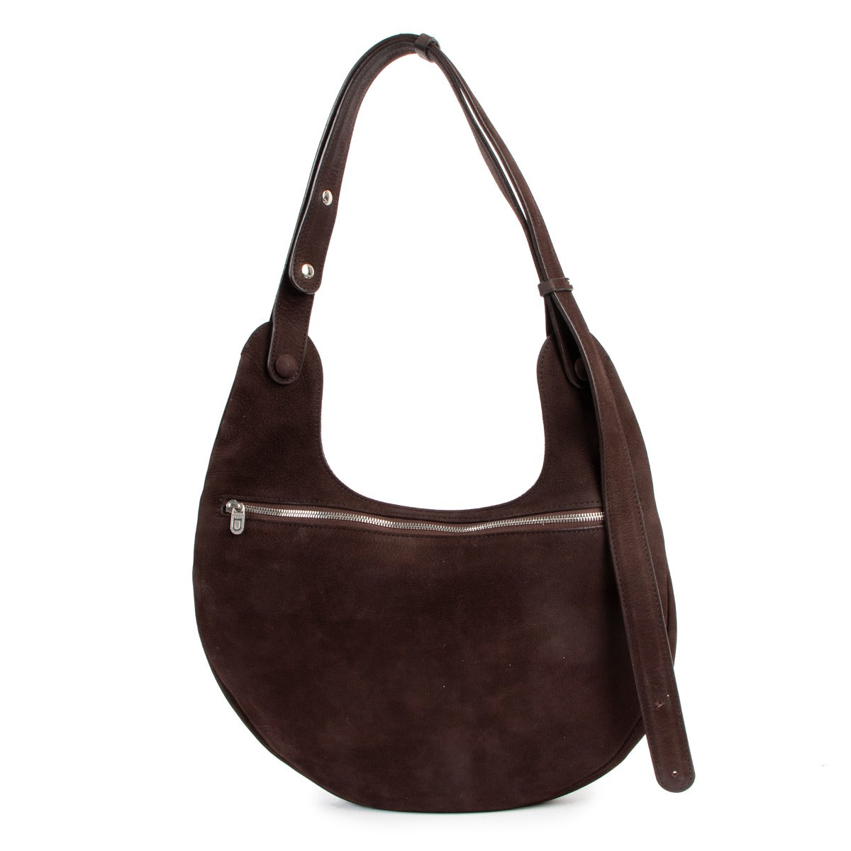 Delvaux Railway Café Brown Nubuck Shoulder Bag