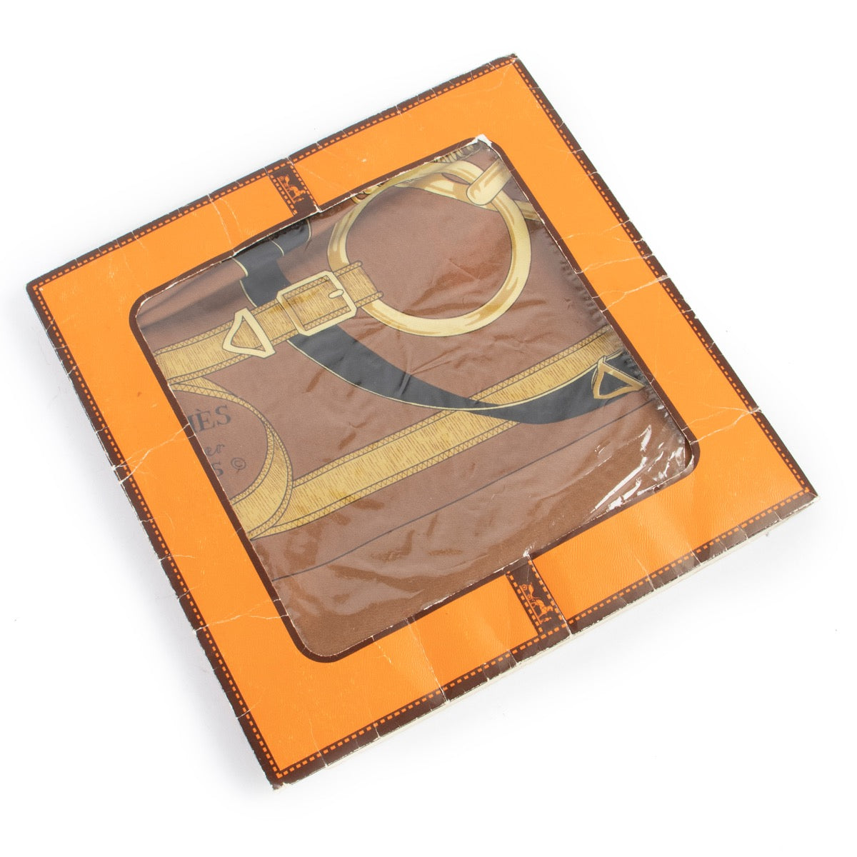 Buy authentic second hand Hermès Brown Silk Eperon D'Or Scarf in good condition at Labellov in Antwerp.