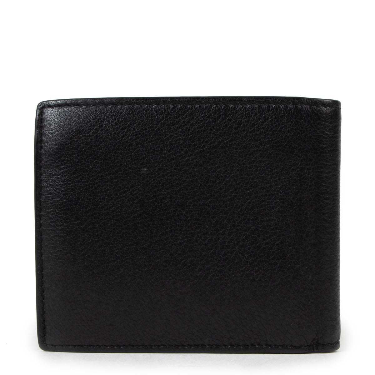 Buy an authentic second hand Balenciaga Black Leather Logo Print Square Folded Wallet in very good condition at Labellov 9