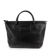 Delvaux Black Leather Vintage Tote Bag