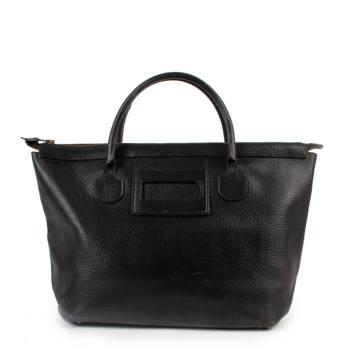 Delvaux Black Leather Vintage Tote Bag