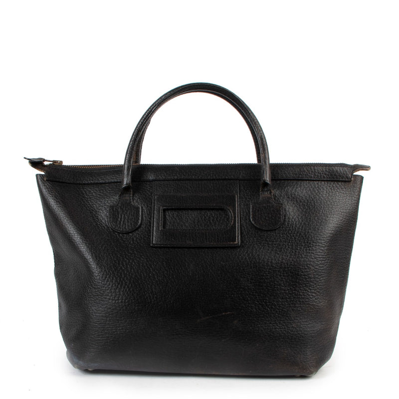 Delvaux Black Leather Vintage Tote Bag