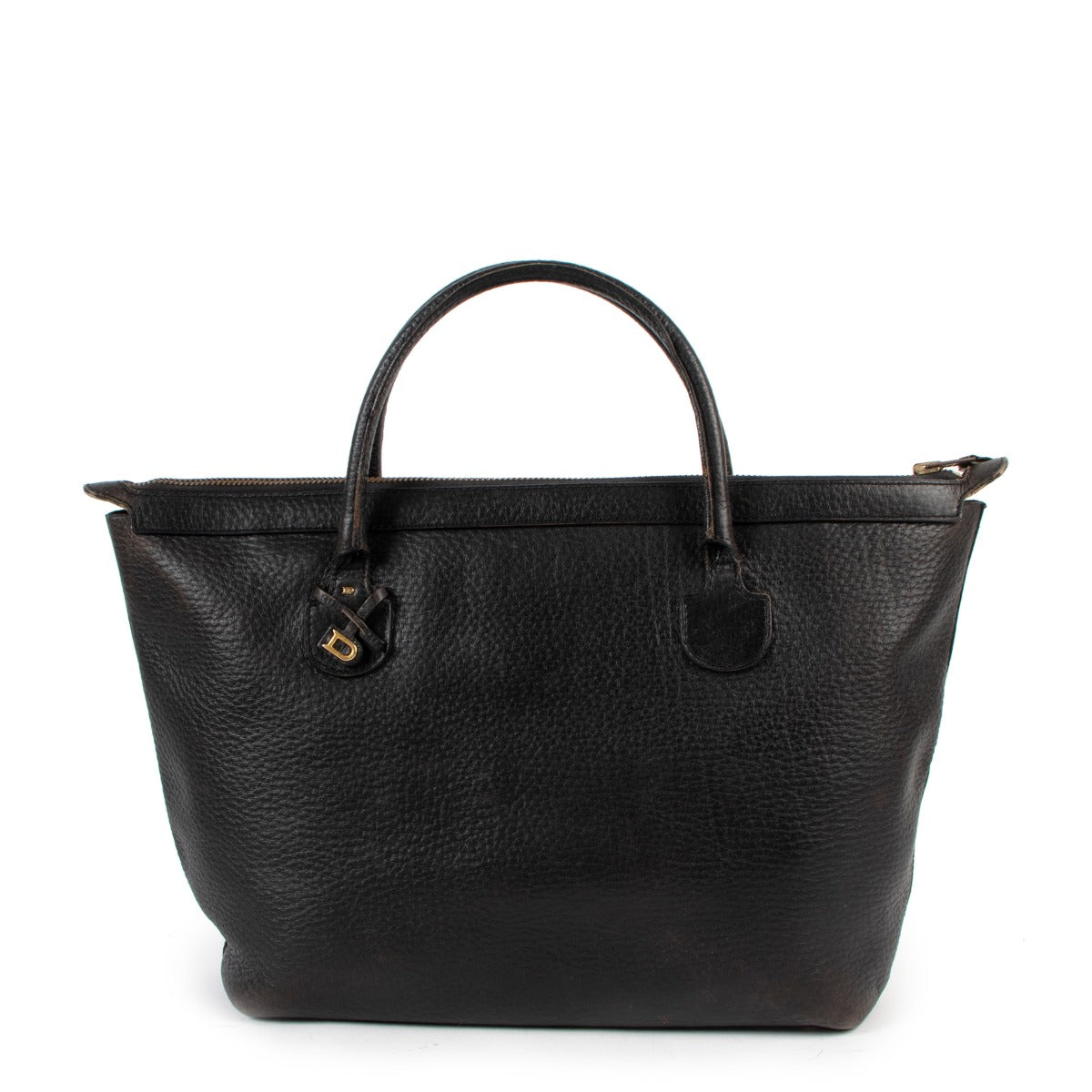 Delvaux Black Leather Vintage Tote Bag