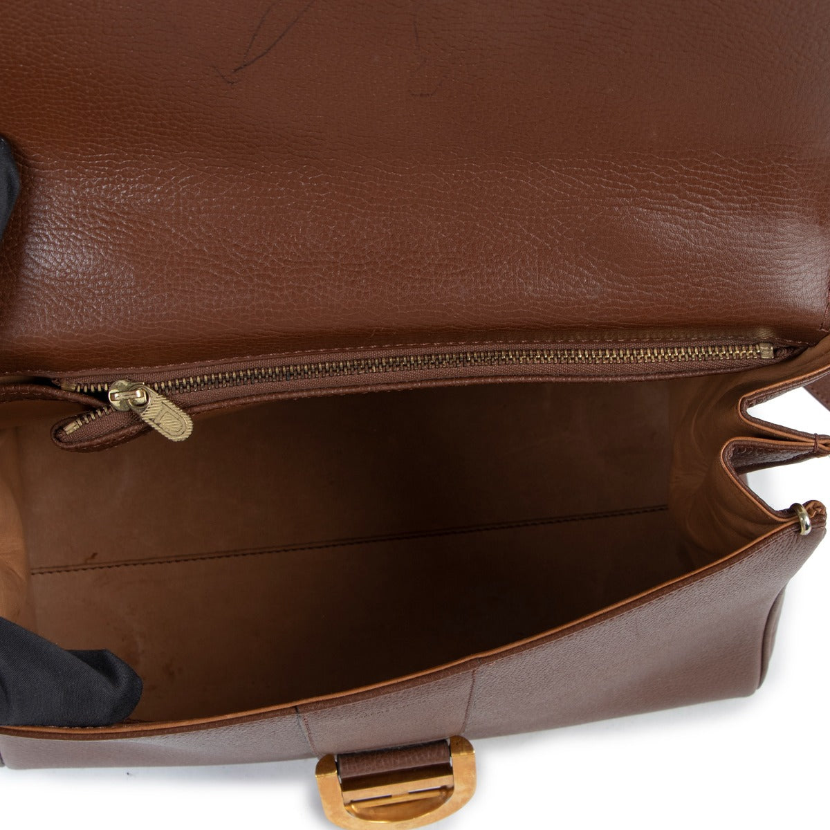 second hand authentic Delvaux Brillant MM Brown Leather Shoulder Bag at labellov