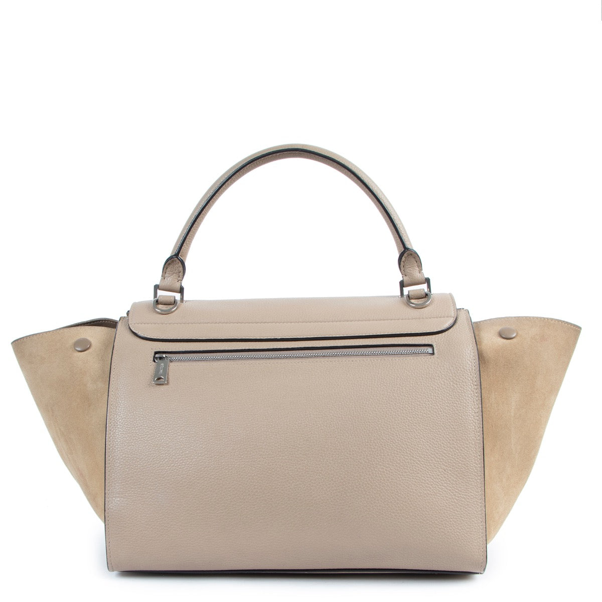 authentic second hand Celine Beige Calfskin/Suede Trapeze Medium Handbag at labellov.com
