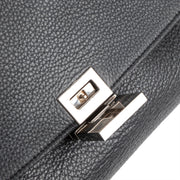 Authentic second hand Celine Black Calfskin&Suede Medium Trapeze Handbag at labellov.com