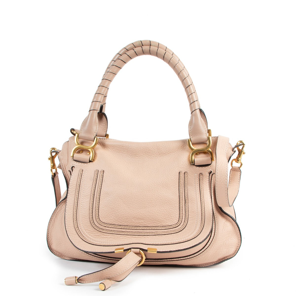 Chloé Pink Marcie Grained Calfskin Leather Shoulder bag