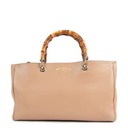 authentic second hand Gucci Dusty Pink Medium Bamboo Shopper Leather Tote Bag at labellov.com