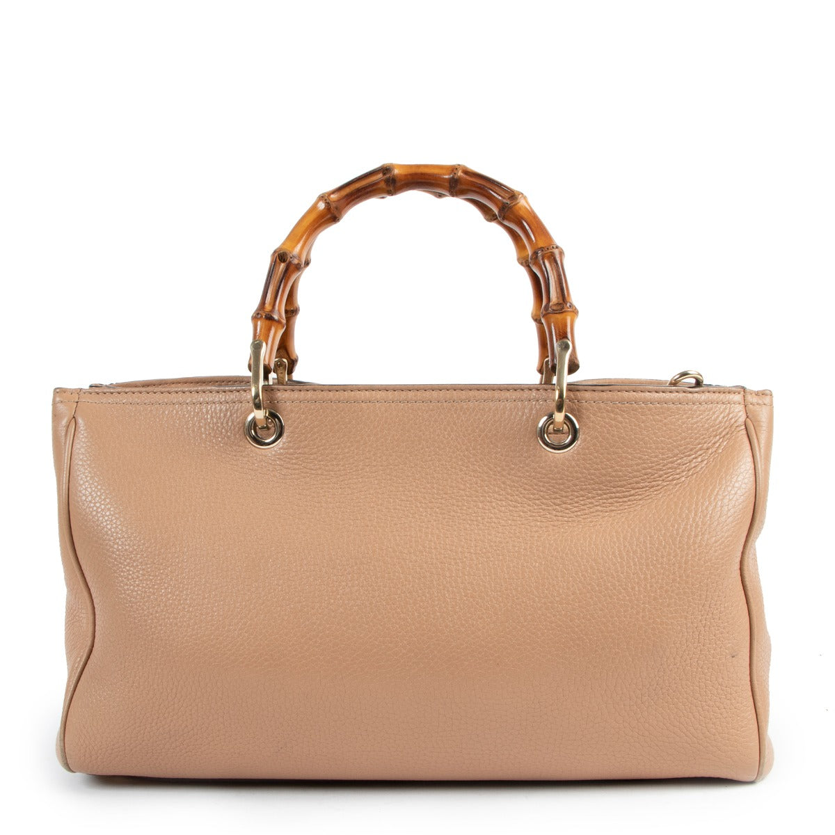 authentic second hand Gucci Dusty Pink Medium Bamboo Shopper Leather Tote Bag at labellov.com