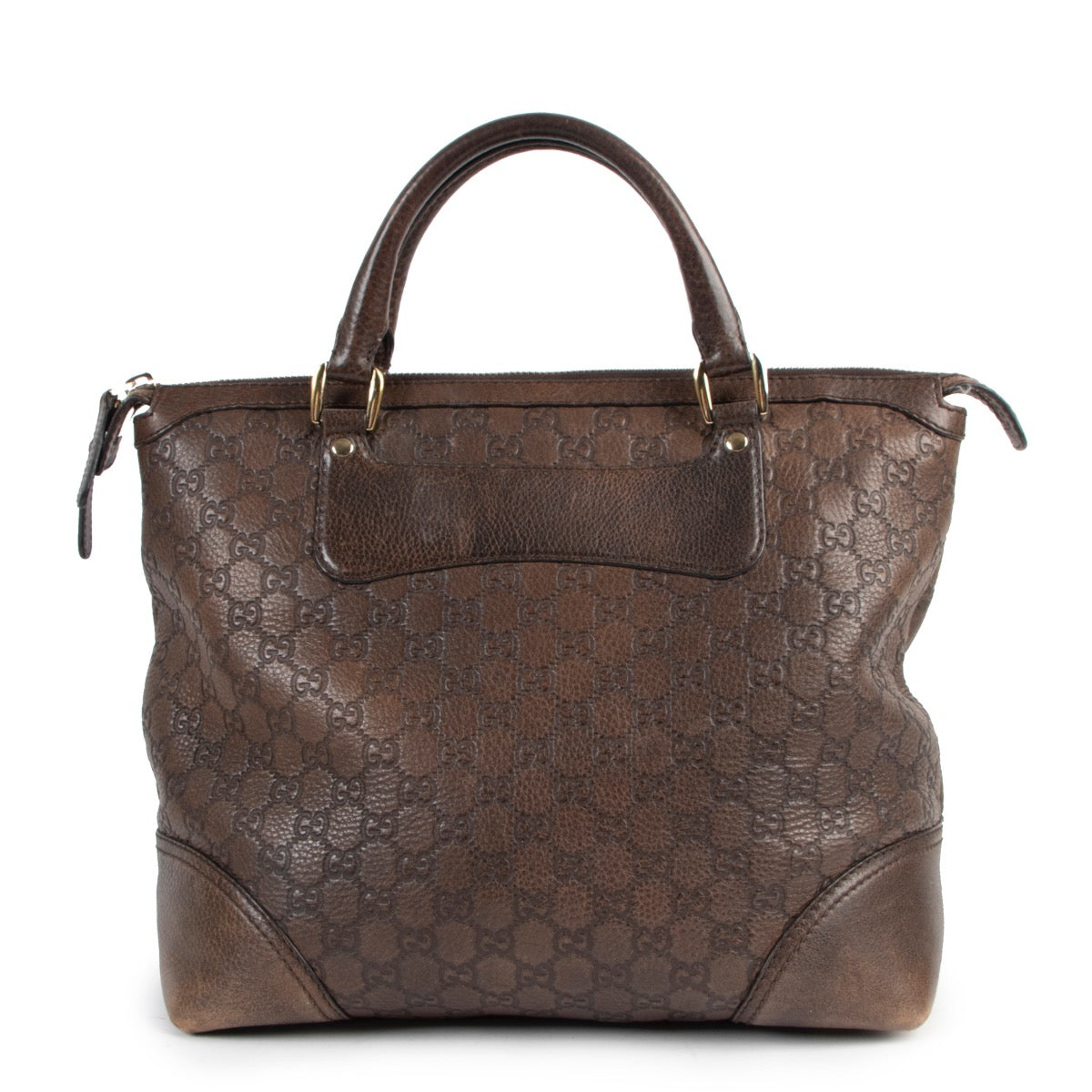 Gucci Brown Guccissima Diamante Horsebit Catherine Top Handle Bag