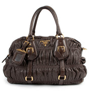 Buy an authentic second hand Prada Napa Gaufre Caffe Leather Shoulder Bag in good condition at Labellov.