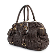 Buy an authentic second hand Prada Napa Gaufre Caffe Leather Shoulder Bag in good condition at Labellov.