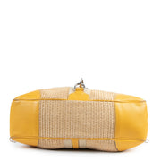 Prada Raffia Yellow Leather Shoulder Bag