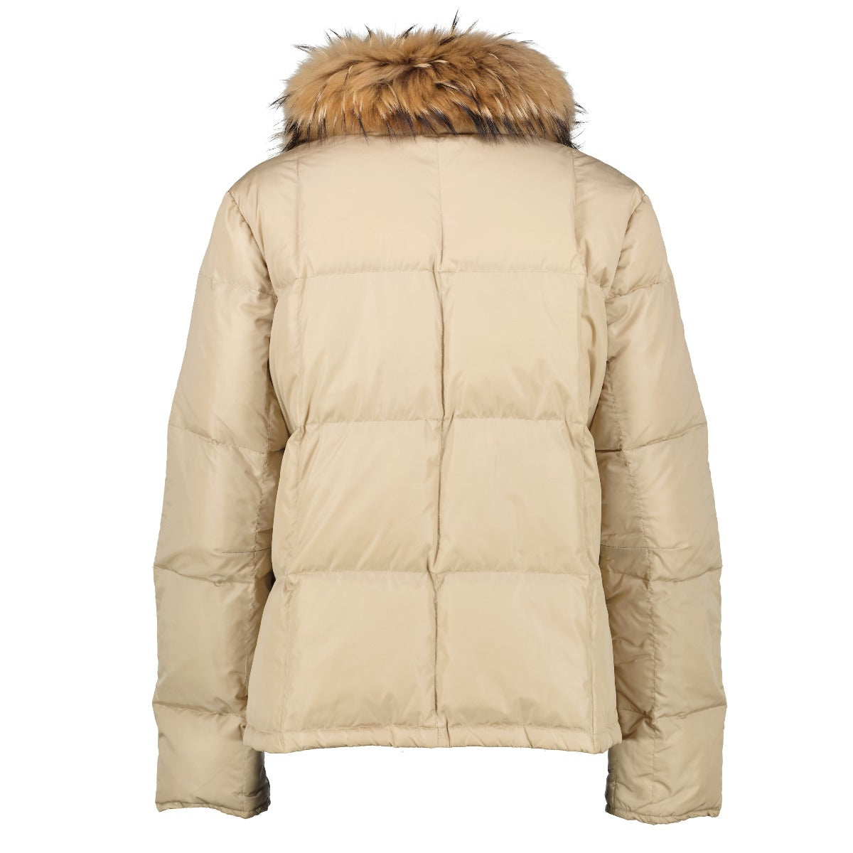 Burberry Beige Fur Collar Padded Reversible Jacket