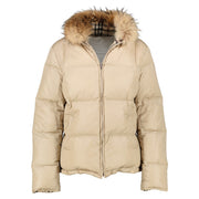 Burberry Beige Fur Collar Padded Reversible Jacket