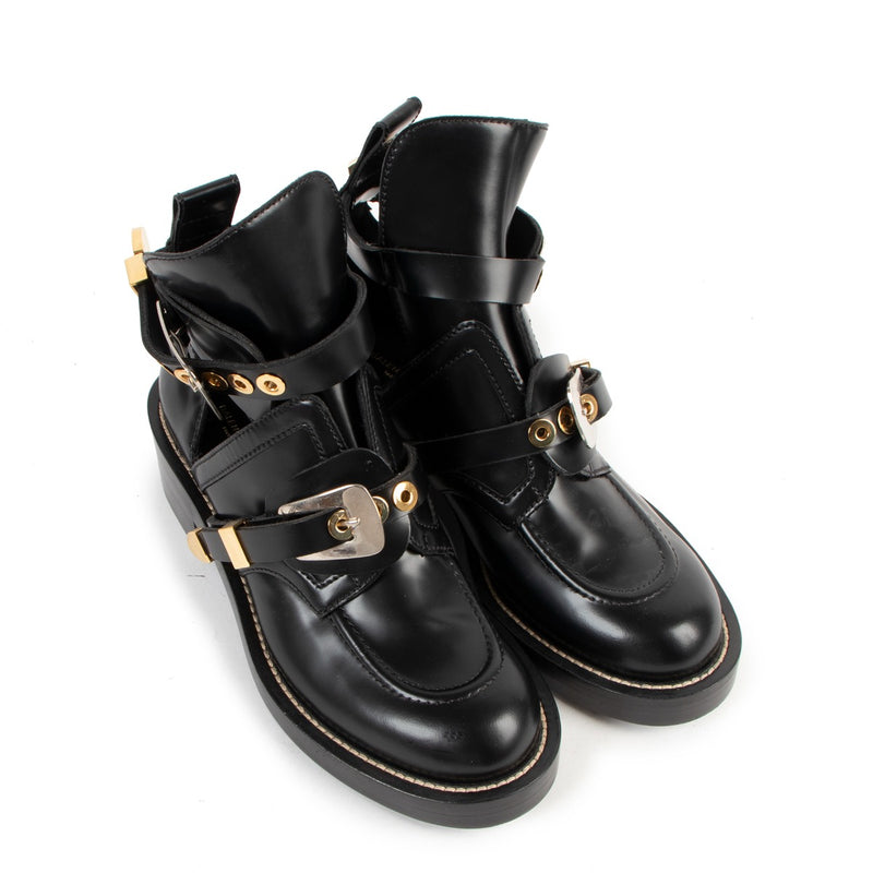 Balenciaga Warto 1000 Ceinture Cut-Out Buckle Ankle Boots