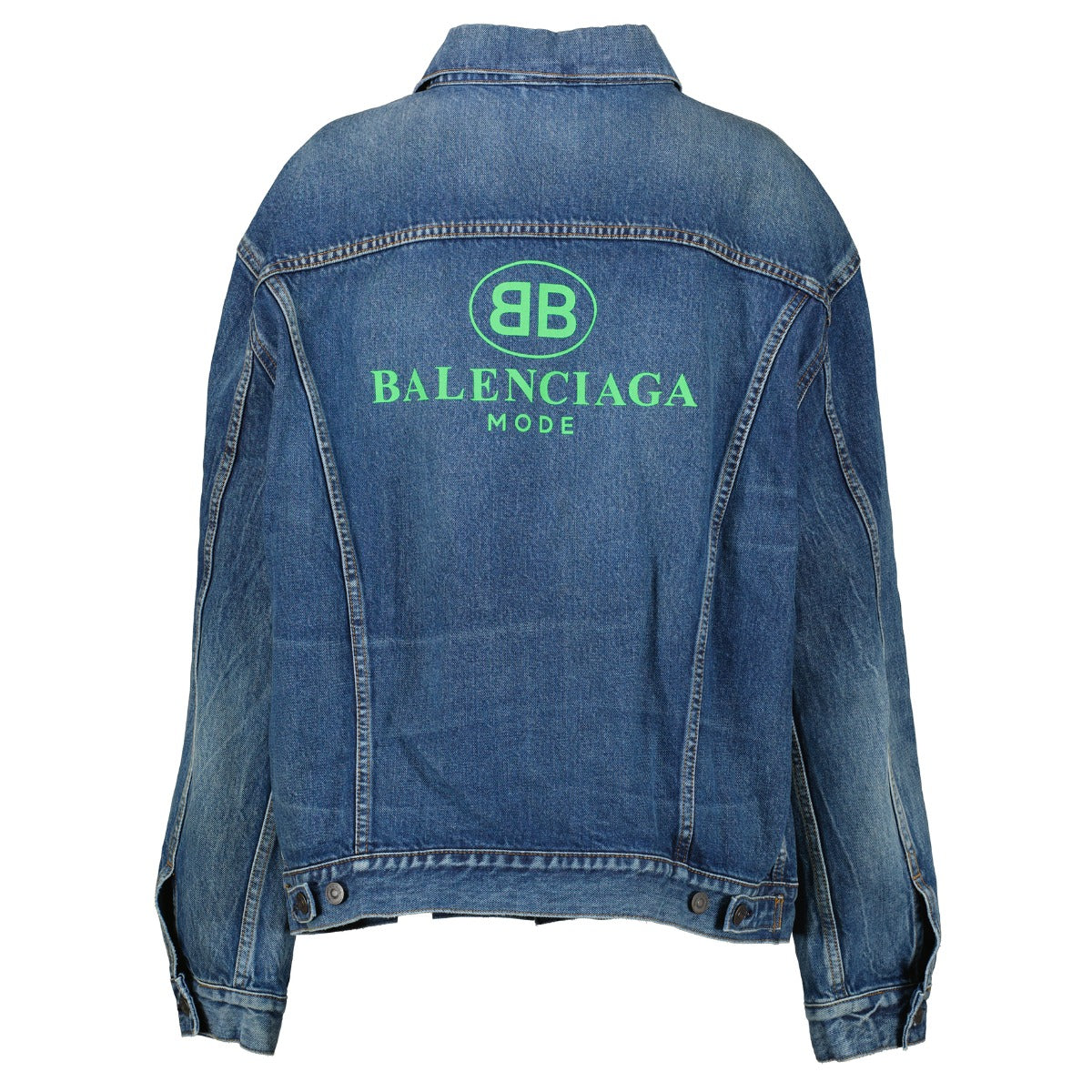 Buy authentic second hand Balenciaga Mode Back Logo Oversized Denim Jacket - Size FR36 in good condition at Labellov in Antwerp