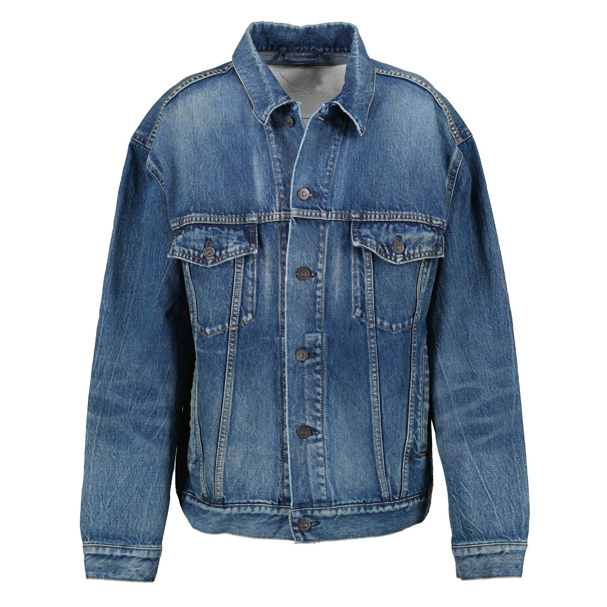 Balenciaga Mode Back Logo Oversized Denim Jacket