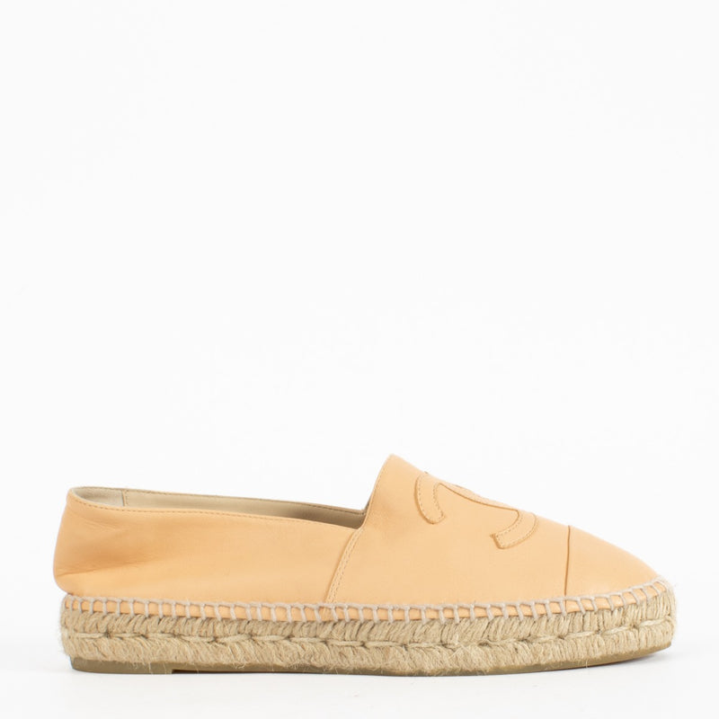 Chanel Pink Espadrille Flats - Size 39