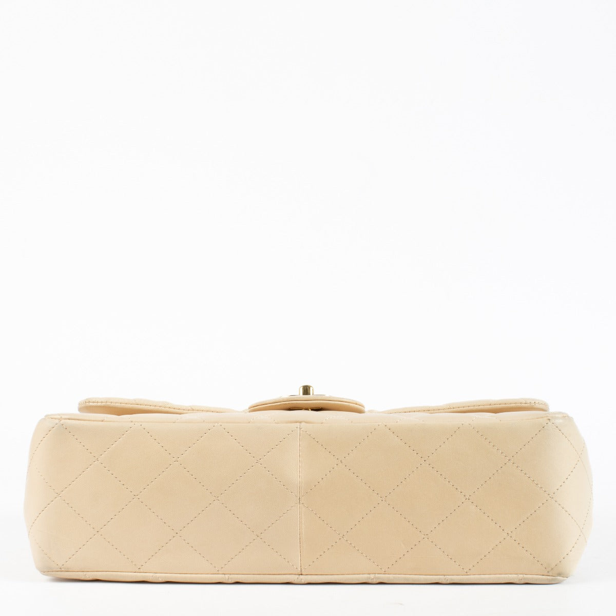 Authentic second hand Chanel Beige Lambskin Large Flap/ Jumbo Classic Bag on Labellov.com