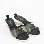 Authentic second-hand Chanel Black Plexi Sandals- Size 39 1/2 on labellov.com