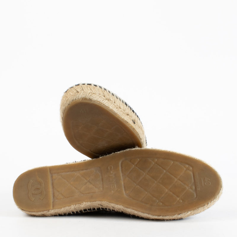 Authentic Preloved Chanel Black Espadrilles Flats - Size 39 on Labellov.com