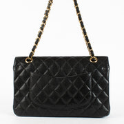 Chanel Black Medium Caviar Classic Flap Bag with gold hardware at Labellov.com