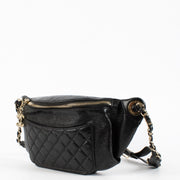 Authentic Preloved Chanel Black Crumpled Glazed Lambskin Belt Bag on Labellov.com