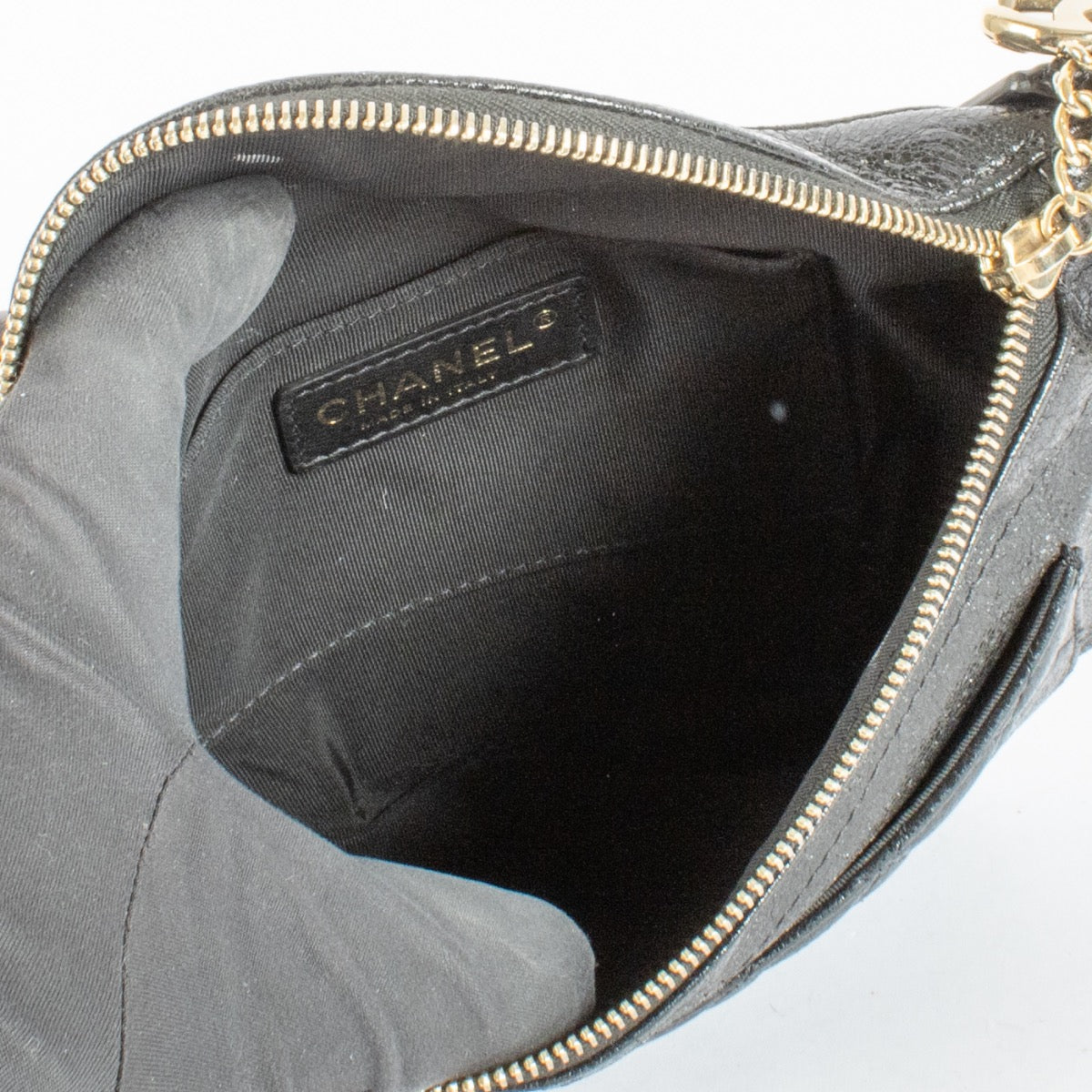 Authentic Preloved Chanel Black Crumpled Glazed Lambskin Belt Bag on Labellov.com