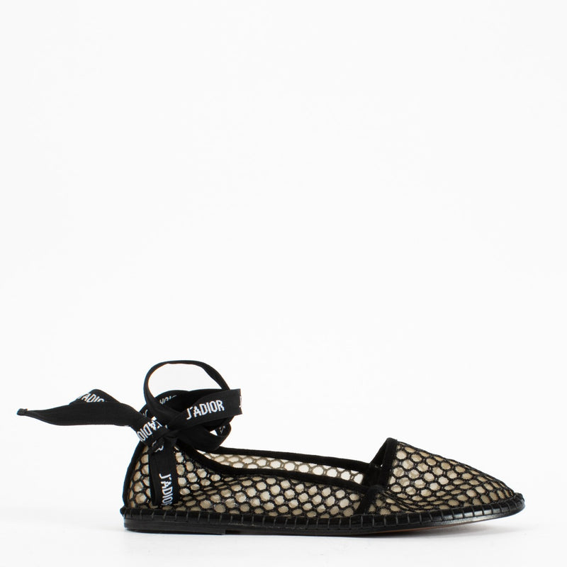 Authentic second-hand Christian Dior Black Mesh Flats- Size 39 on labellov. com