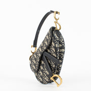 Authentic Second Hand Christian Dior Blue Oblique Mini Saddle Bag on Labellov.com