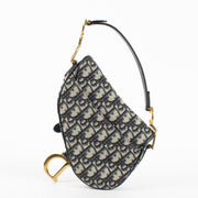 Authentic Second Hand Christian Dior Blue Oblique Mini Saddle Bag on Labellov.com