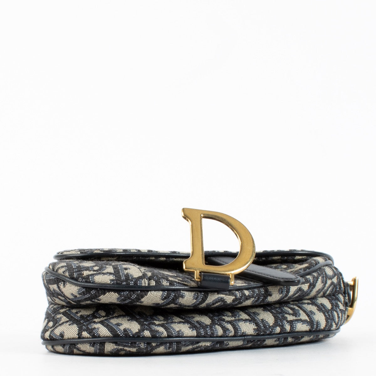 Authentic Second Hand Christian Dior Blue Oblique Mini Saddle Bag on Labellov.com