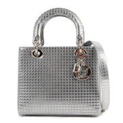 Christian Dior Lady Dior Medium Silver Micro Cannage Bag