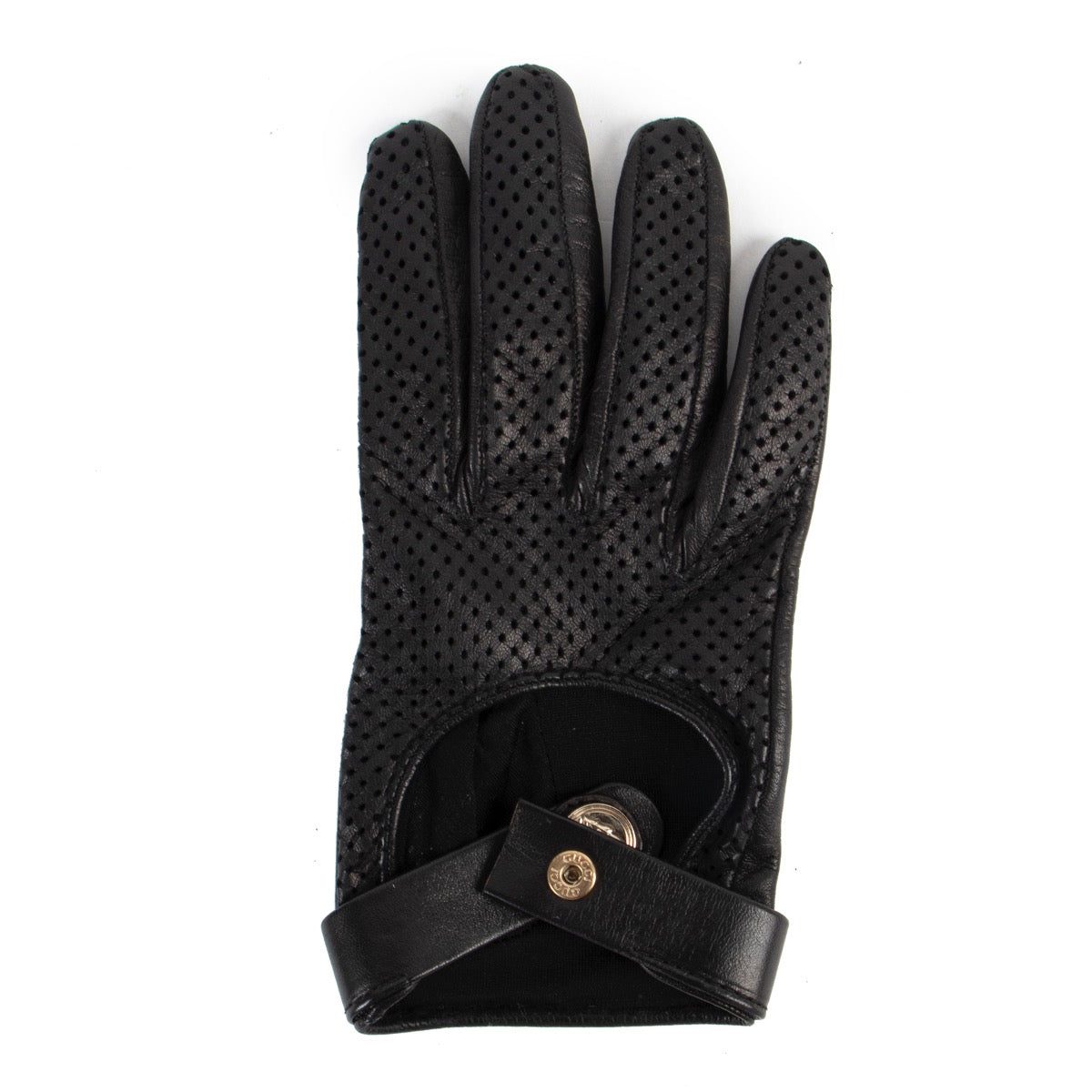 Shop now for your pre-loved, 100% authentic Gucci Perforated Black Leather Gloves at Labellov.