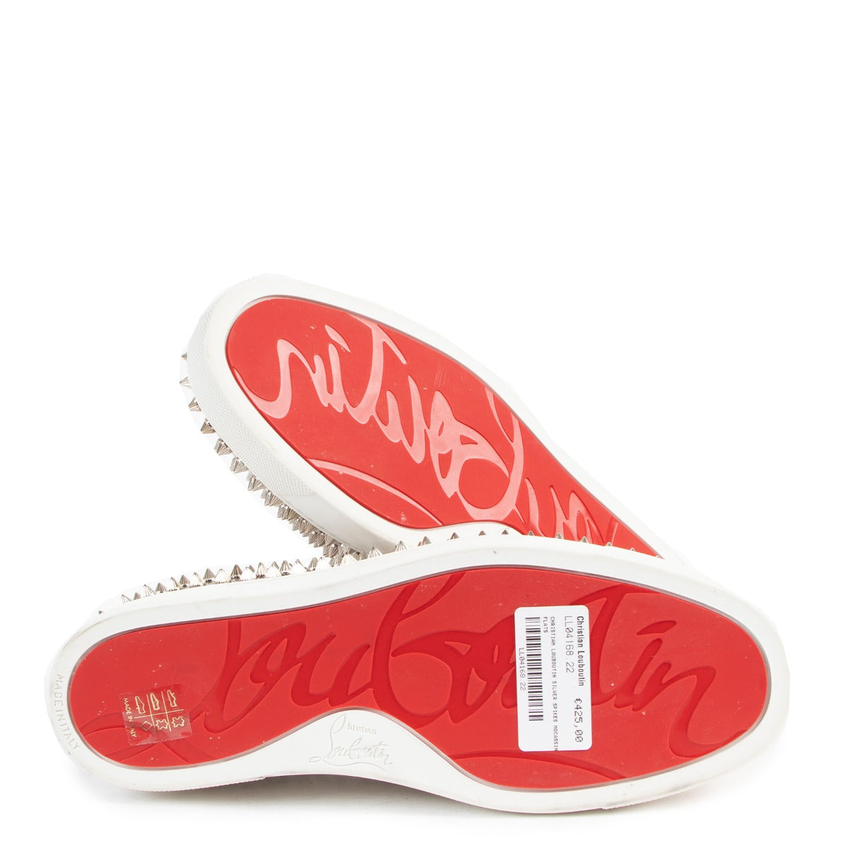 Christian Louboutin Lizard-Effect Leather Spiked Roller Boat Sneakers