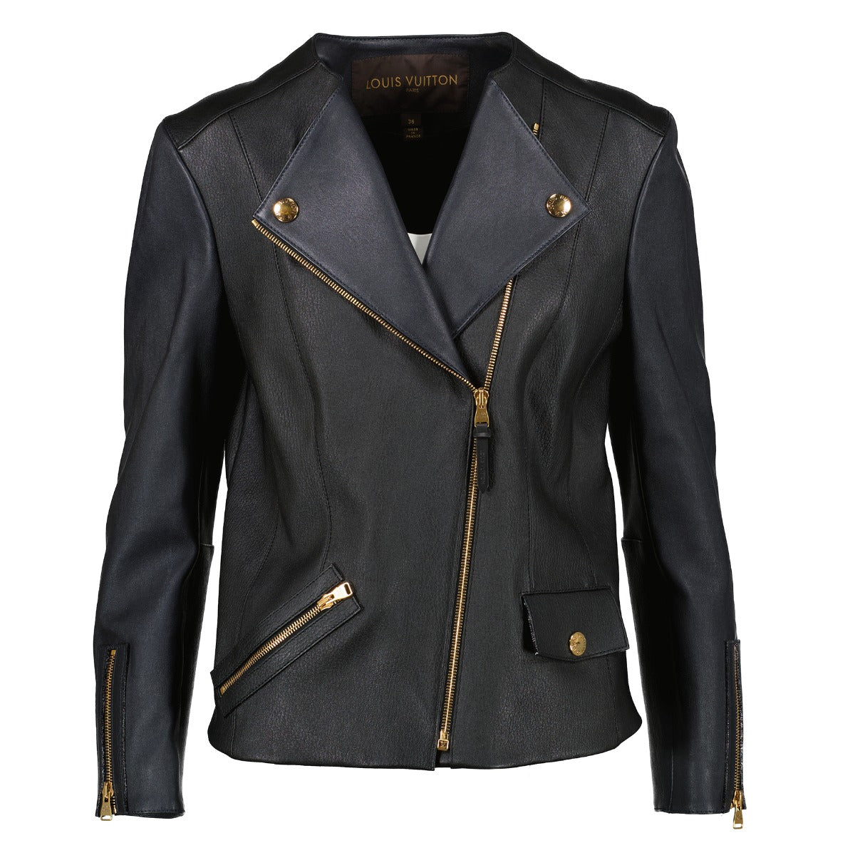 Louis Vuitton Black Lambskin Leather Jacket
