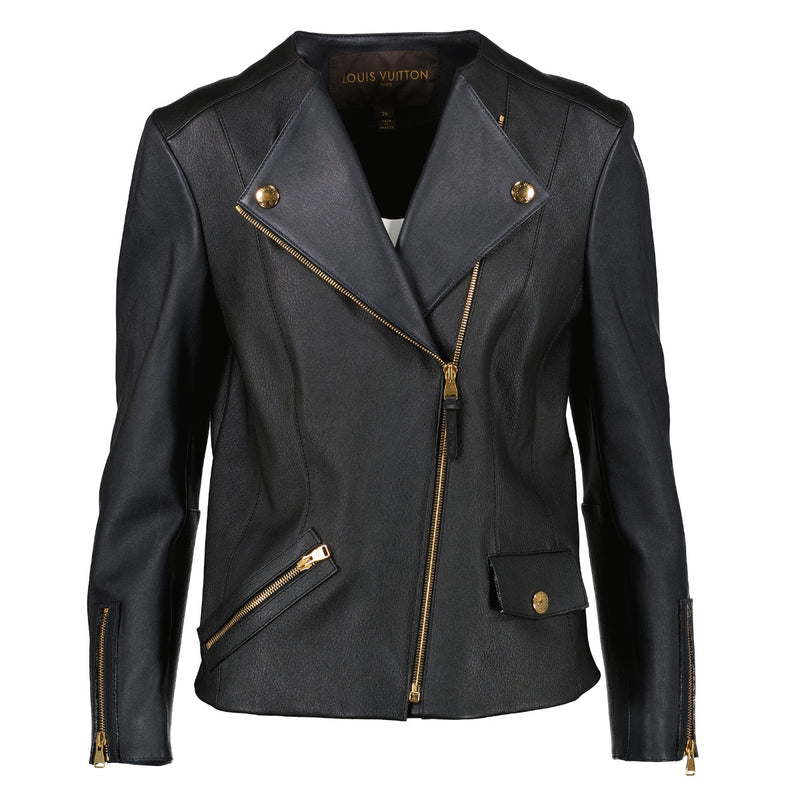 Louis Vuitton Black Lambskin Leather Jacket