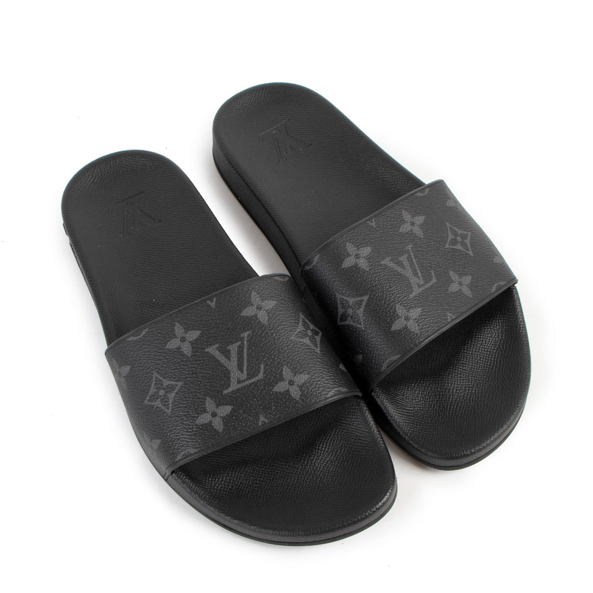 Louis Vuitton Waterfront Mule Black Monogram Slides