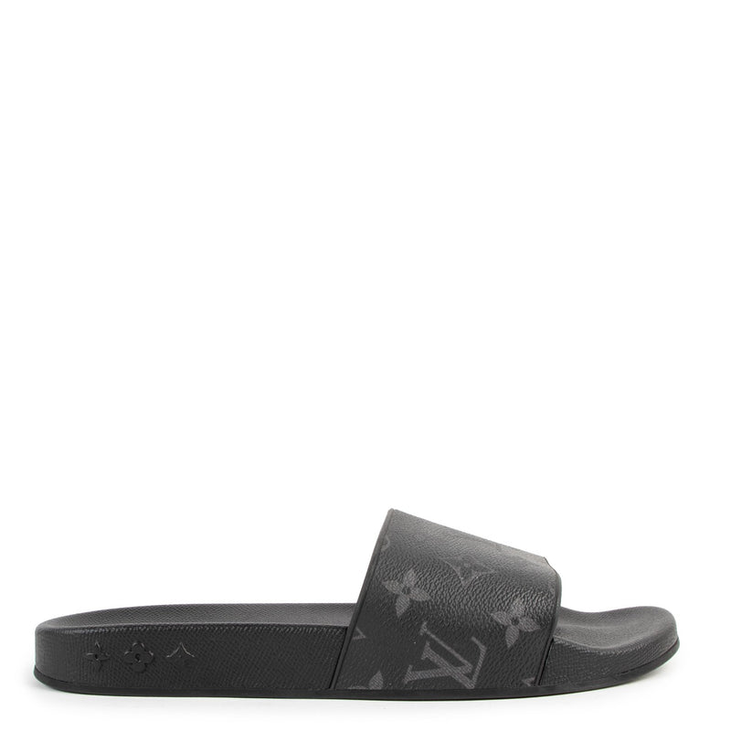 Louis Vuitton Waterfront Mule Black Monogram Slides