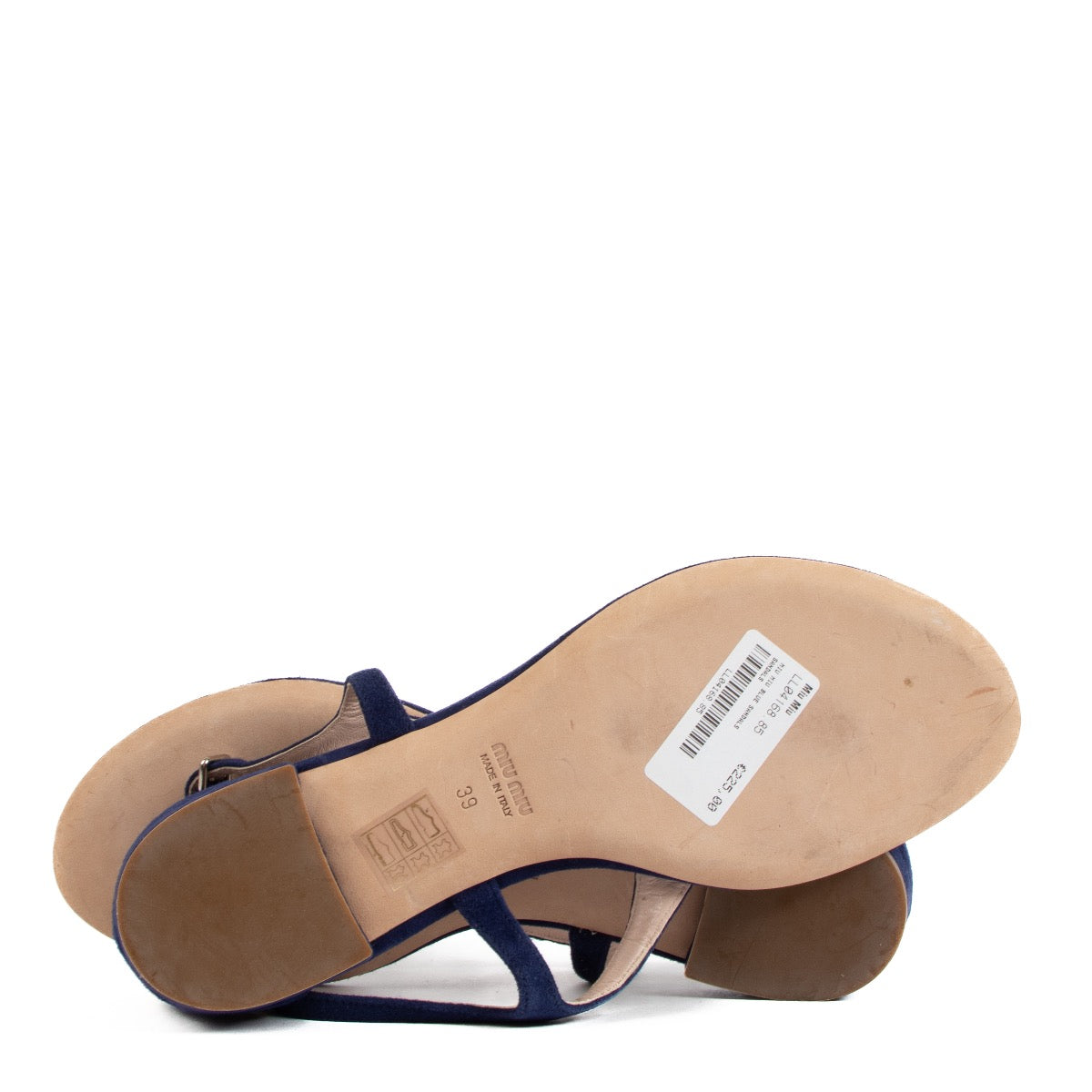 Shop safe online at Labellov in Antwerp, Brussels and Knokke these 100% authentic second hand Miu Miu Blue Sandals - size 39