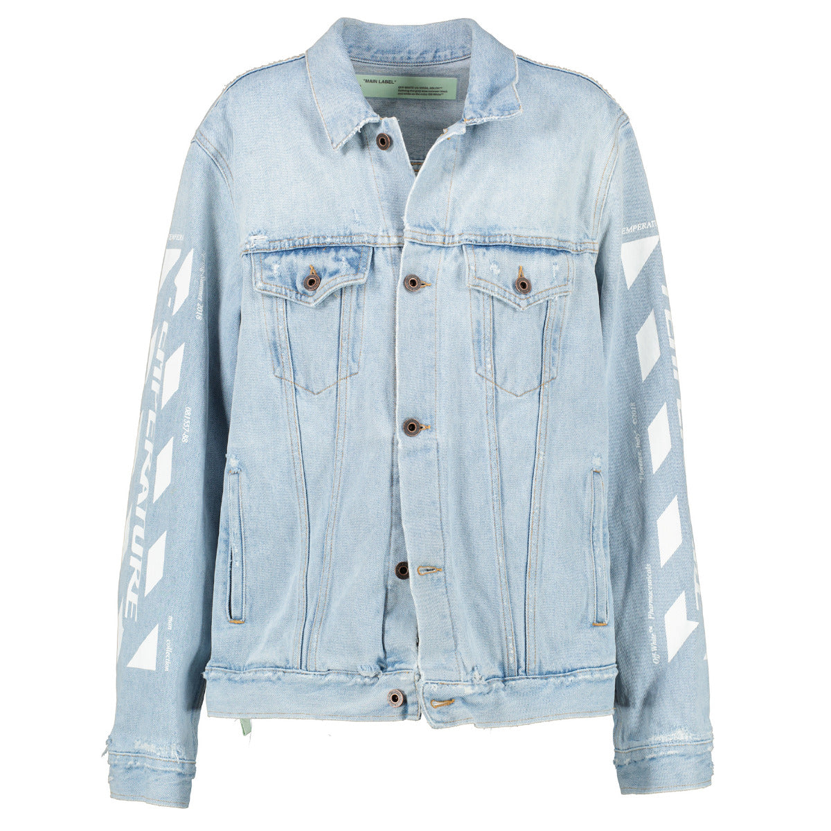 Buy online an authentic second hand Off-White Temperature denim jacket in very good condition at Labellov in Antwerp.