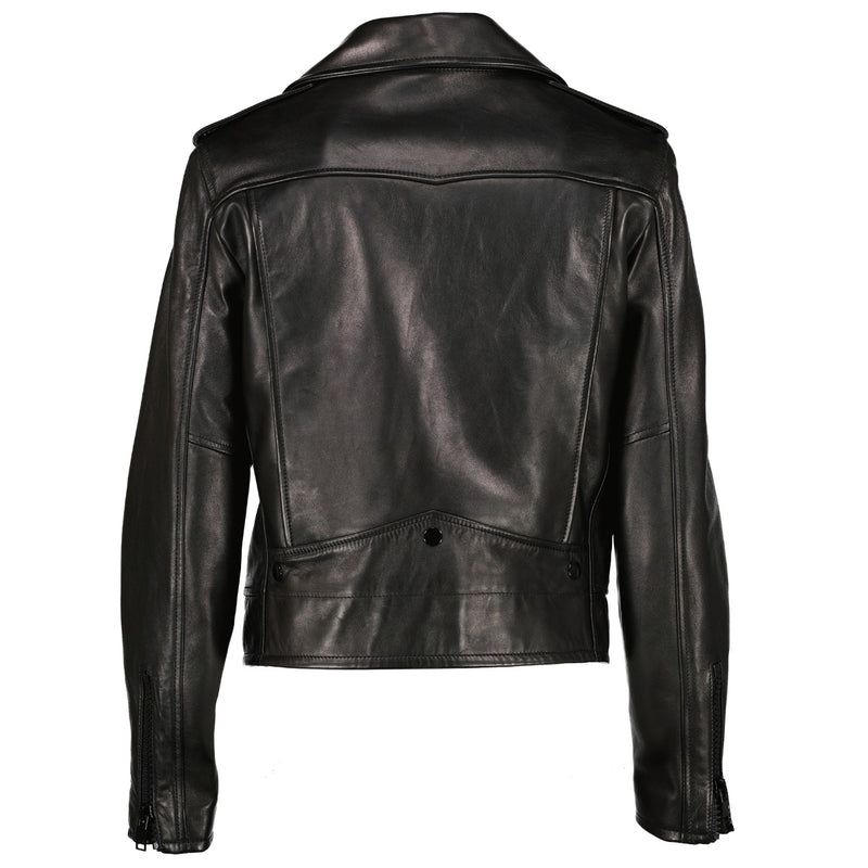 authentic second hand Saint Laurent Black Lambskin Leather Biker Jacket by labellov