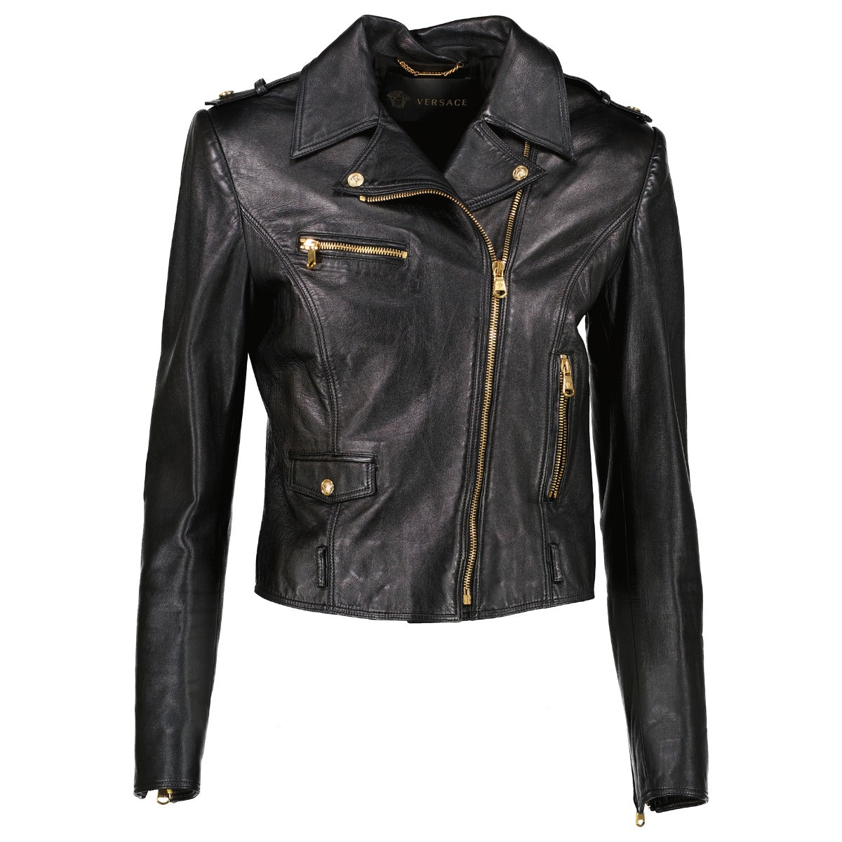 Versace Black Medusa Leather Biker Jacket