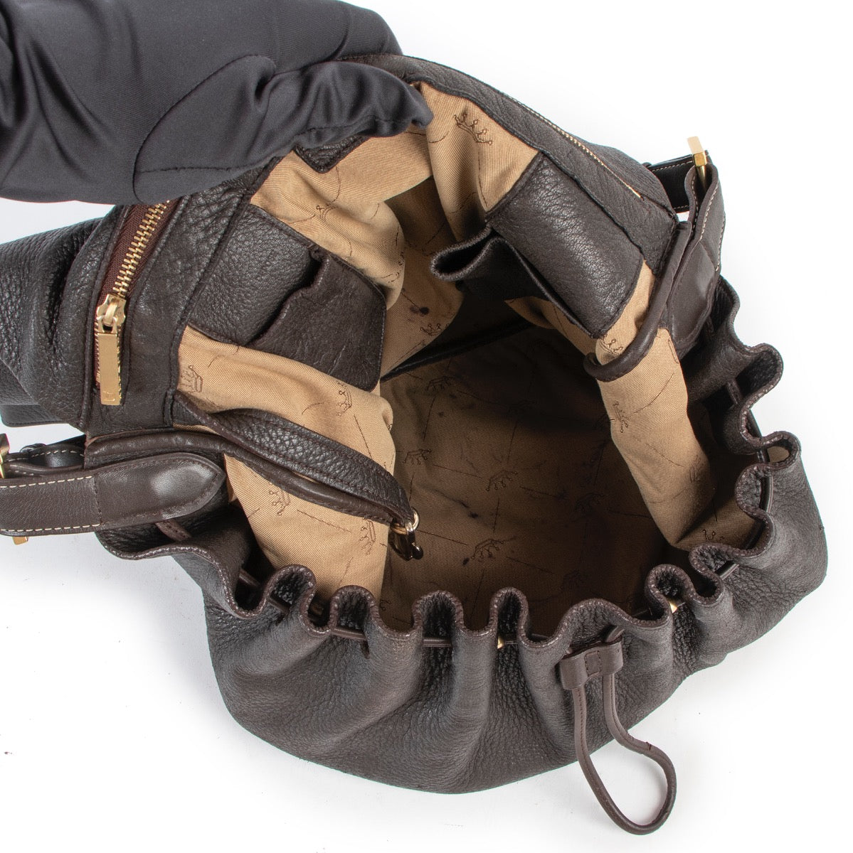Shop safe online at Labellov in Antwerp this 100% authentic second hand Delvaux Le Leon MM Brown Leather Shoulder Bag