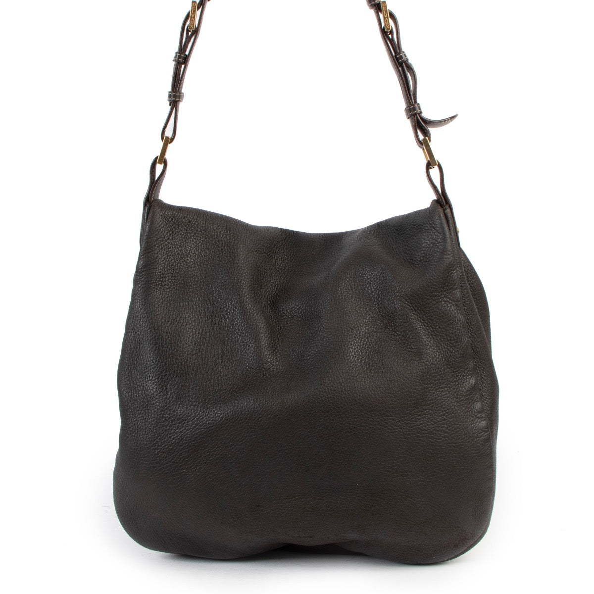 Shop safe online at Labellov in Antwerp this 100% authentic second hand Delvaux Le Leon MM Brown Leather Shoulder Bag