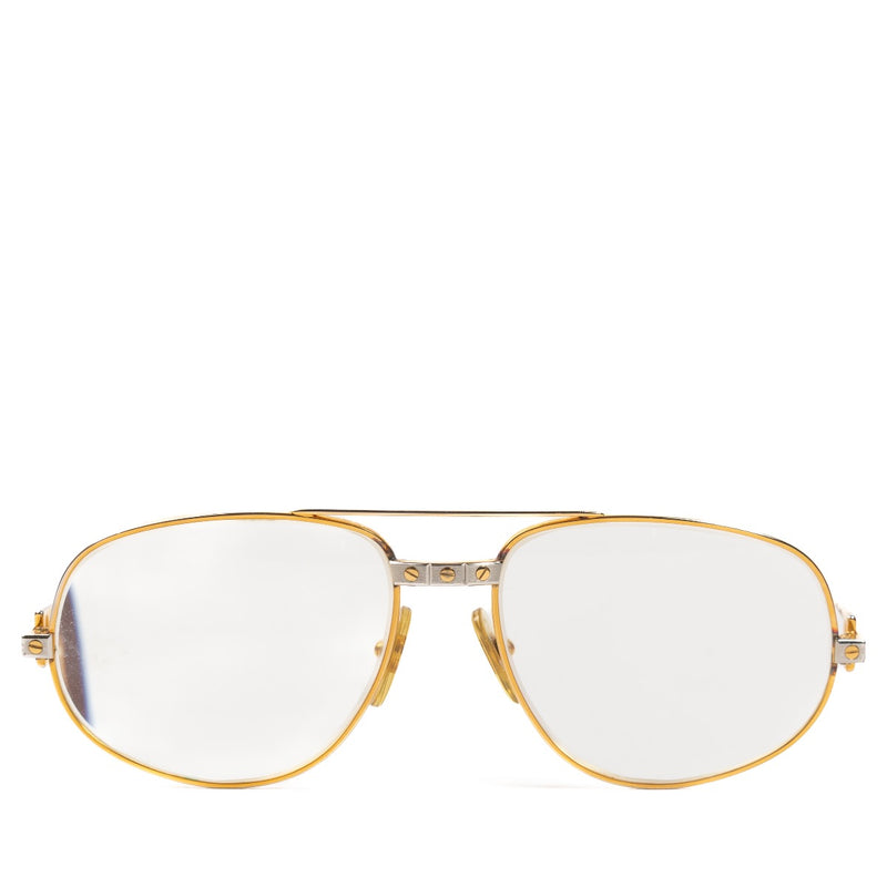 Shop safe online at Labellov in Antwerp, Brussels and Knokke this 100% authentic second hand Cartier Gold Santos Glasses